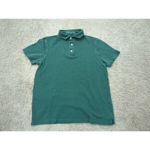 Kent Wang Polo Shirt Mens Medium Green Short Sleeve 100% Cotton Preppy‎ Casual